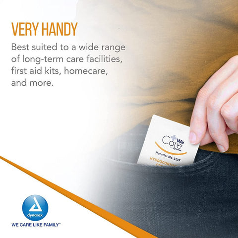 Dynarex 1% Hydrocortisone Cream, 8/9g Box of 144 Package