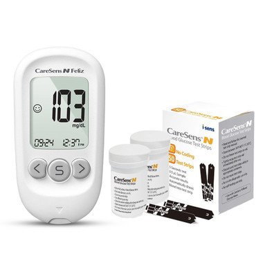 Caresens N Feliz Glucose Meter with 100 Test Strips