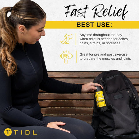 TIDL Heat Therapy Spray with Lidocaine - Plant-Based Pain Relief for Pre-Workout & Post-Training Recovery | 3 oz