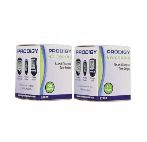 Prodigy AutoCode® Talking Blood Glucose Meter Plus 2 Boxes (100ct) Prodigy Test Strips