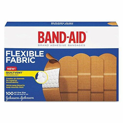 BAND-AID® Brand Flexible Fabric Bandages Assorted, 100 Count