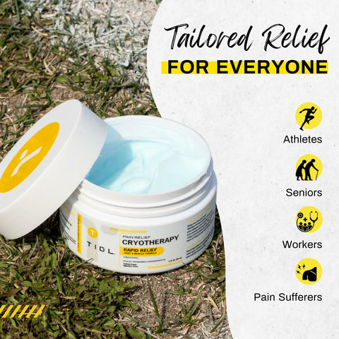 TIDL Cryotherapy Pain Relief Cream, 3 Oz, Targeted Neck Pain, Joint & Muscle Pain Relief All Organic