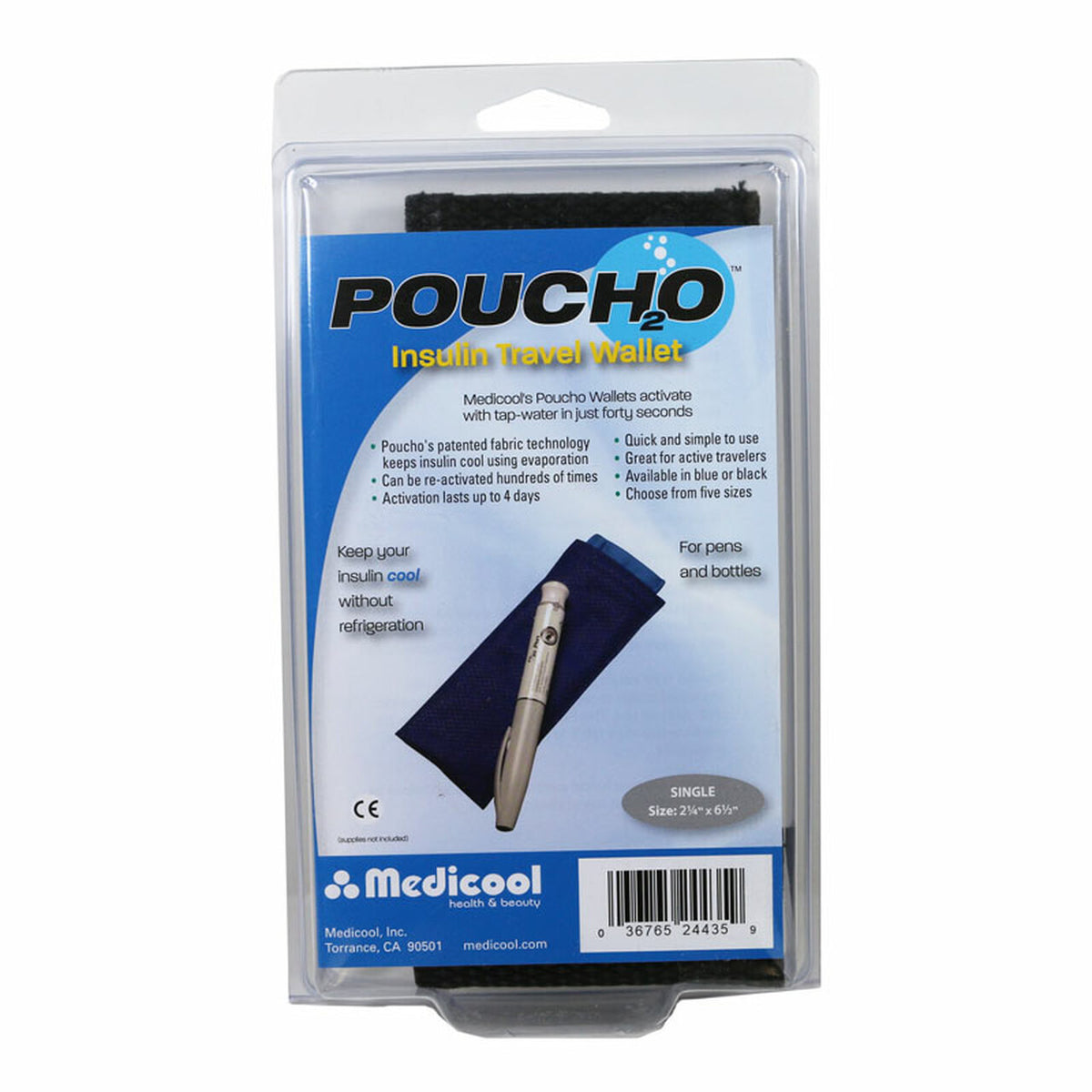 POUCHO DIABETIC WALLET SINGLE PEN - BLACK