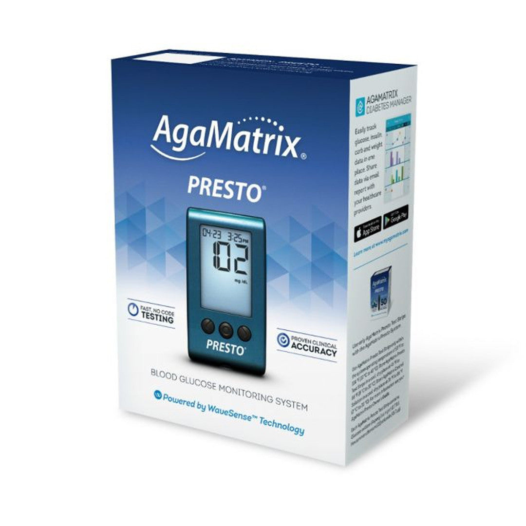 AgaMatrix WaveSense Presto Meter Kit For Glucose Care