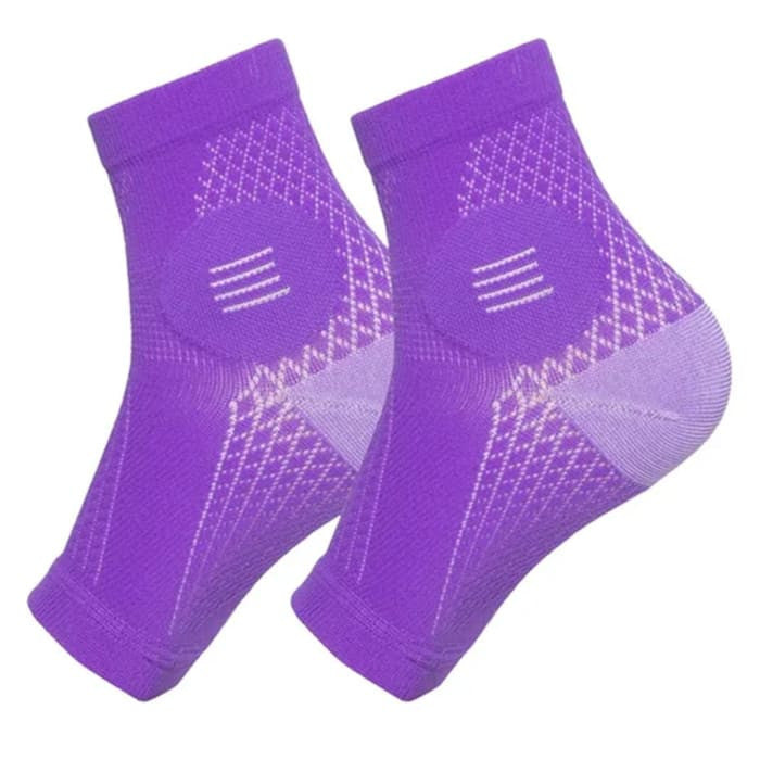 Overt Neuropathy Socks - Compression Sleeves for Nerve Damage Pain, Ankle Gout, or Fasciitis Relief Brace - Purple