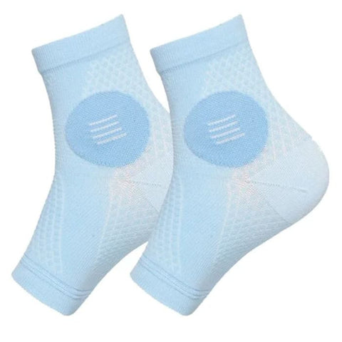 Overt Neuropathy Socks - Compression Sleeves for Nerve Damage Pain, Ankle Gout, or Fasciitis Relief Brace - Light Blue