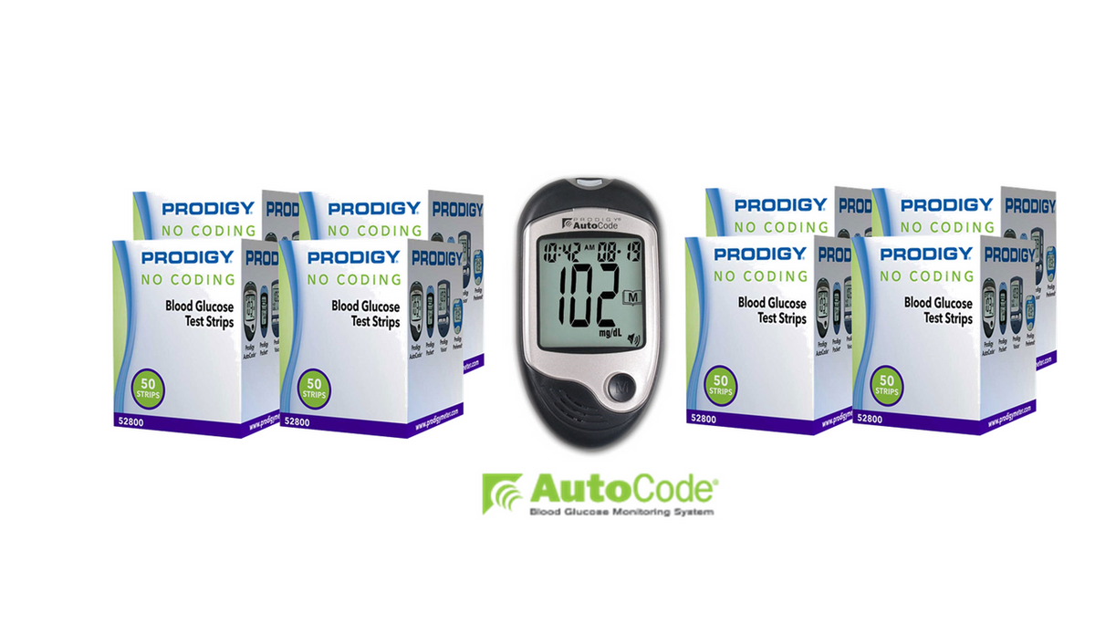 Prodigy Autocode Meter [+] Prodigy 400 Test Strips For GLucose Care