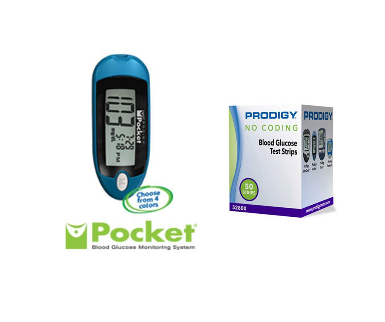 Prodigy Pocket Blood Glucose Monitoring System [+] 50 Test Strips