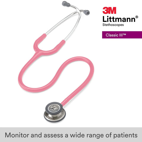 3M Littmann Classic III Monitoring Stethoscope, Pearl Pink, 5633