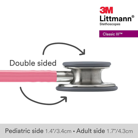 3M Littmann Classic III Monitoring Stethoscope, Pearl Pink, 5633
