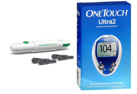 OneTouch Ultra 2 Meter Kit [+] Ultra 50 Test Strips & Delica 33G Lancets 100 Ct. For GLucose Care