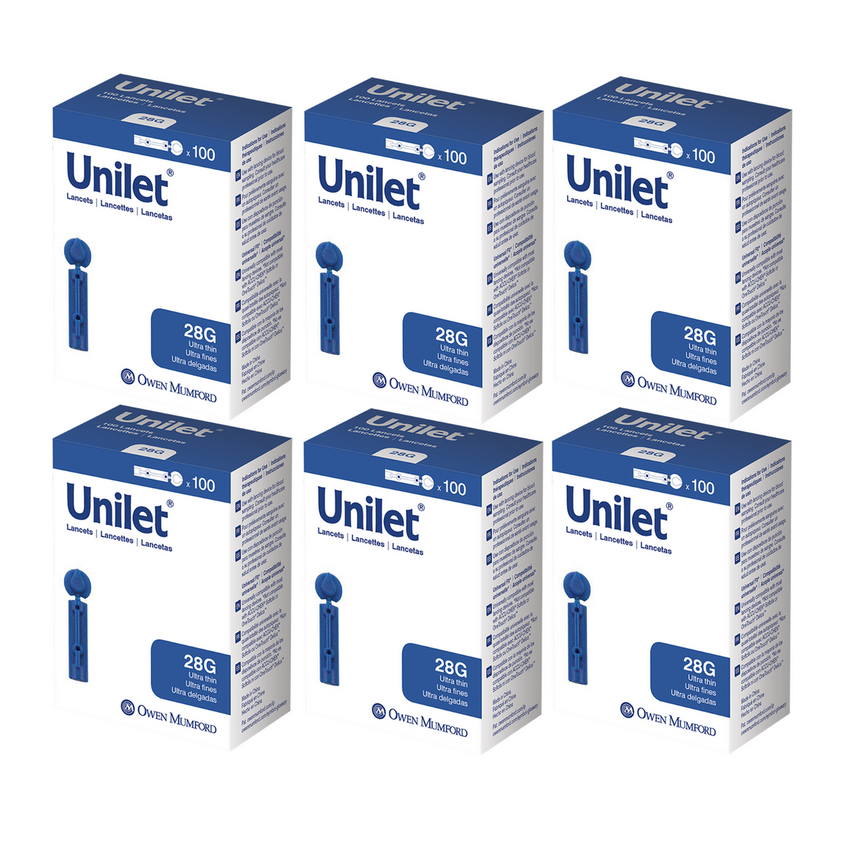 Unilet Ultra Thin 28G - 100 Ct - #AT 0565 [ 6 Pack ]