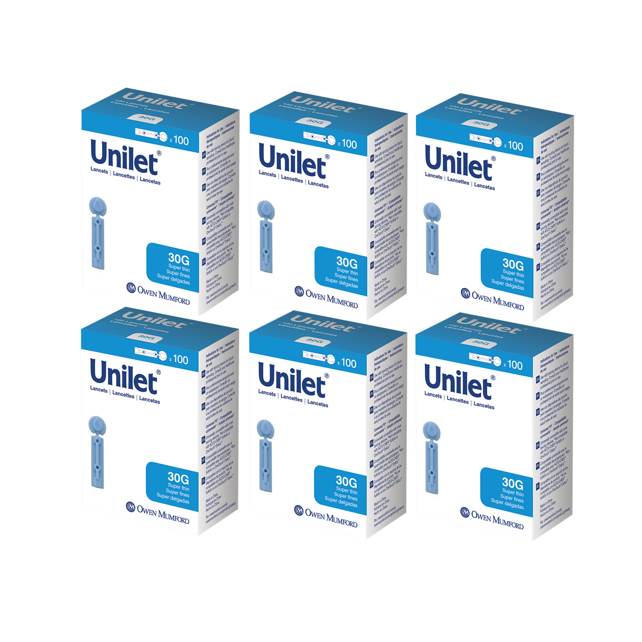 Unilet Super Thin 30G - 100 Ct - #AT 0575 [ 6 Pack ]