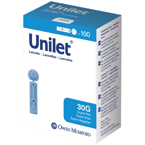 Owen Mumford Unilet Super Thin Lancets 30G - 100 Ct - #AT 0575